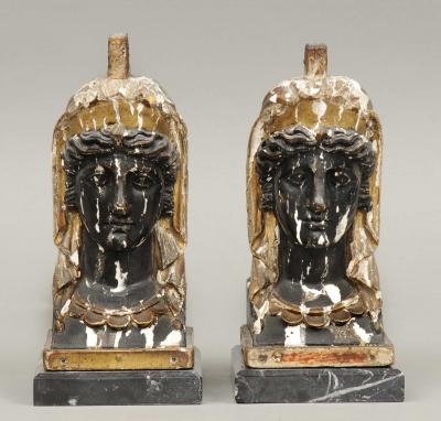 Pair of French Empire Head Bookends