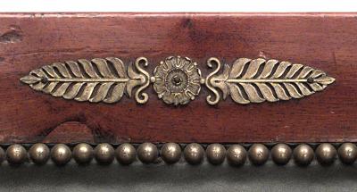 Pair of French Empire Mahogany Leather Arm Chairs