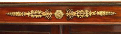 Pair of French Empire Mahogany and Bronze Bookcases