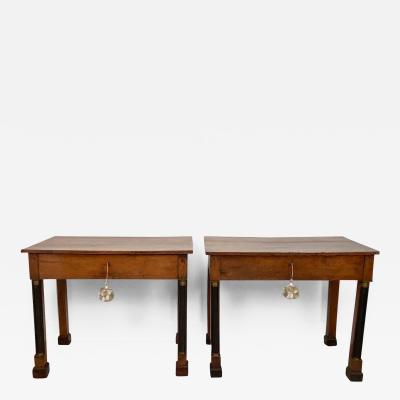 Pair of French Empire One Drawer Tables circa 1825