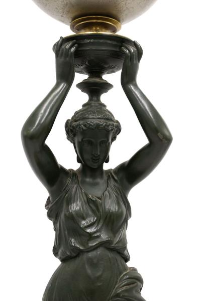 Pair of French Empire Style Greek Female Mantel Clocks