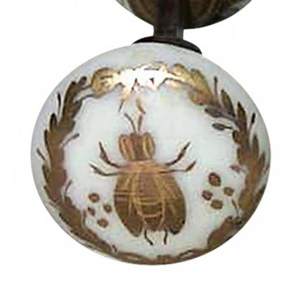 Pair of French Empire Style Porcelain Door Handles