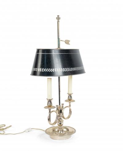 Pair of French Empire Style Silver Plate Table Lamps