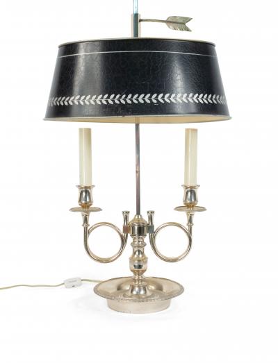 Pair of French Empire Style Silver Plate Table Lamps
