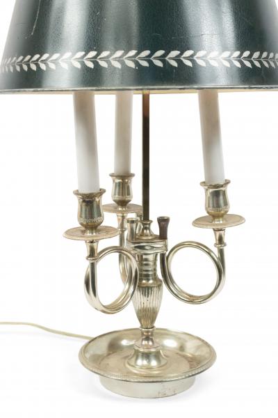 Pair of French Empire Style Silver Plate Table Lamps