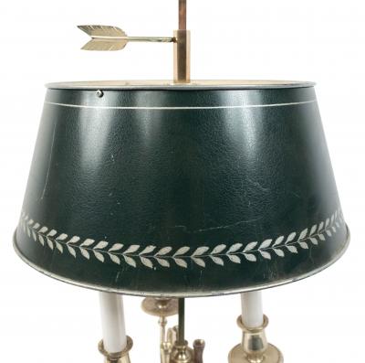 Pair of French Empire Style Silver Plate Table Lamps