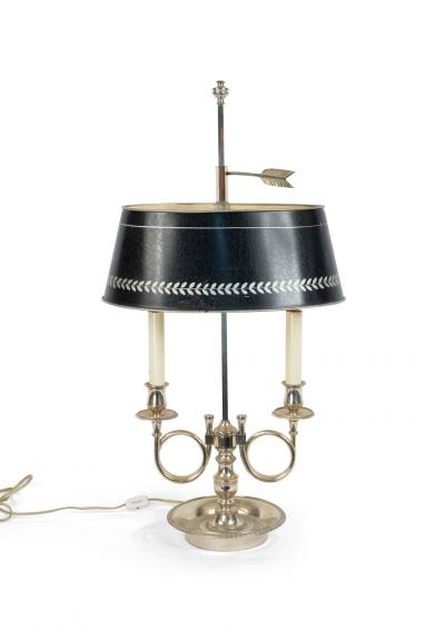 Pair of French Empire Style Silver Plate Table Lamps