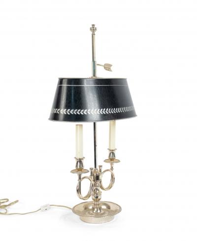 Pair of French Empire Style Silver Plate Table Lamps