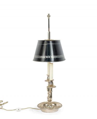Pair of French Empire Style Silver Plate Table Lamps