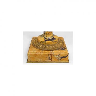 Pair of French Empire style 19th Cent yellow marble urns