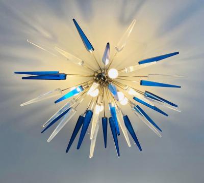 Pair of French Exploding Fireworks Flush Pendant Light