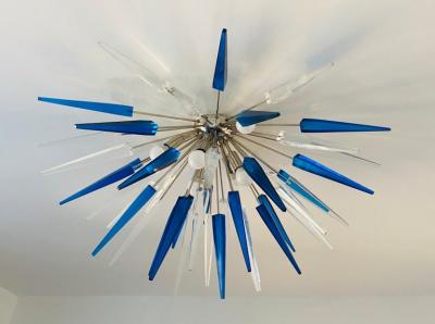 Pair of French Exploding Fireworks Flush Pendant Light