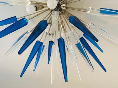 Pair of French Exploding Fireworks Flush Pendant Light