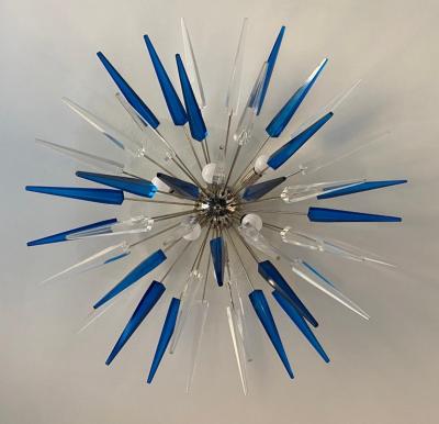 Pair of French Exploding Fireworks Flush Pendant Light