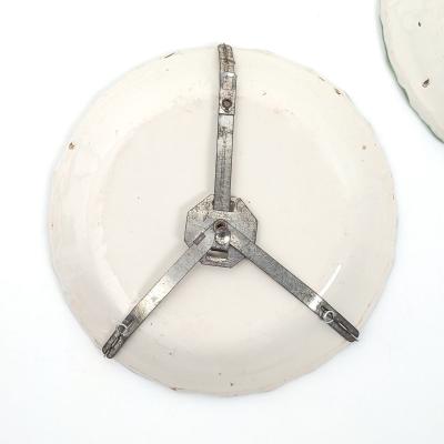 Pair of French Fa ence Flower Plates 18th century