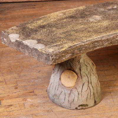 Pair of French Faux Bois Cast Stone Benches C 1960