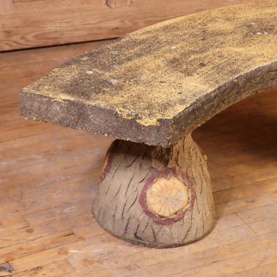 Pair of French Faux Bois Cast Stone Benches C 1960
