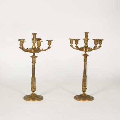 Pair of French Gilt Bronze Six Light Candelabra circa 1860