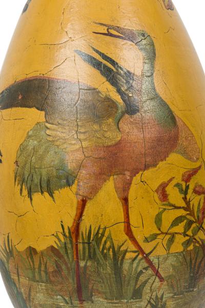 Pair of French Large Painted Terra Cotta Vases