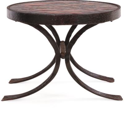 Pair of French Lava Stone and Wrought Iron Tables C 1970