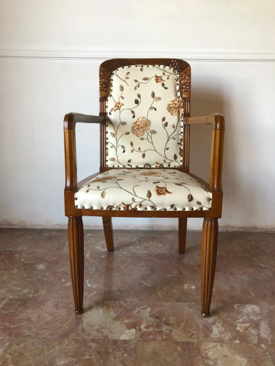 Pair of French Liberty Art Nouveau Armchairs 1920s