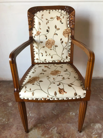 Pair of French Liberty Art Nouveau Armchairs 1920s