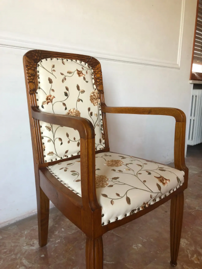 Pair of French Liberty Art Nouveau Armchairs 1920s