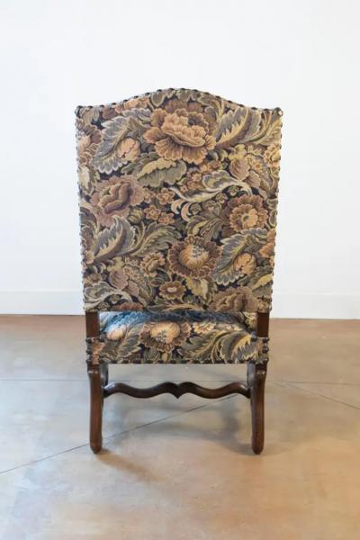 Pair of French Louis XIII Style 19th Century Os de Mouton Wooden Fauteuils