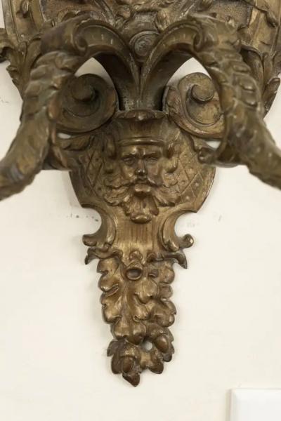 Pair of French Louis XIV Style Bronze Sconces