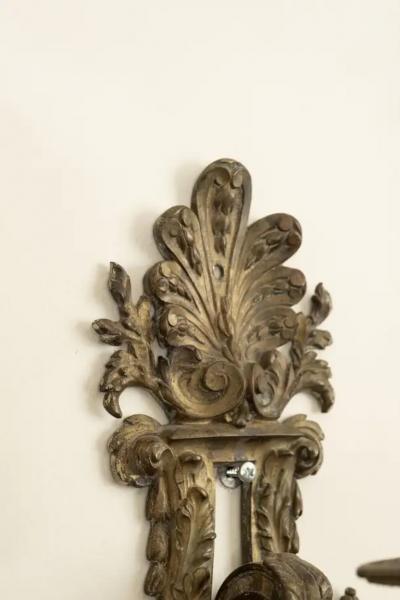 Pair of French Louis XIV Style Bronze Sconces