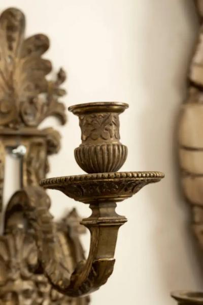 Pair of French Louis XIV Style Bronze Sconces