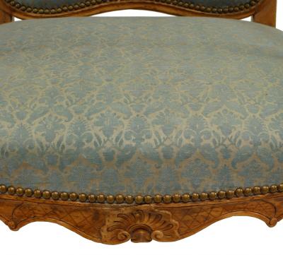 Pair of French Louis XV Beech Arm Chairs