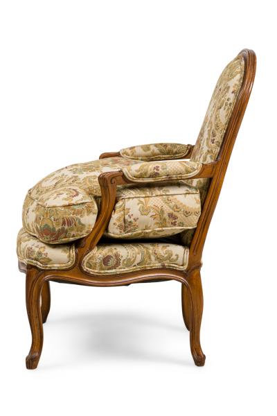 Pair of French Louis XV Beige Armchairs