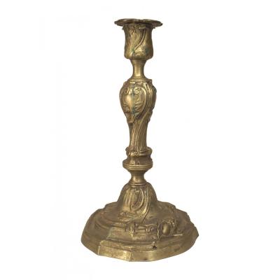 Pair of French Louis XV Bronze Candlesticks