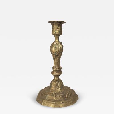 Pair of French Louis XV Bronze Candlesticks