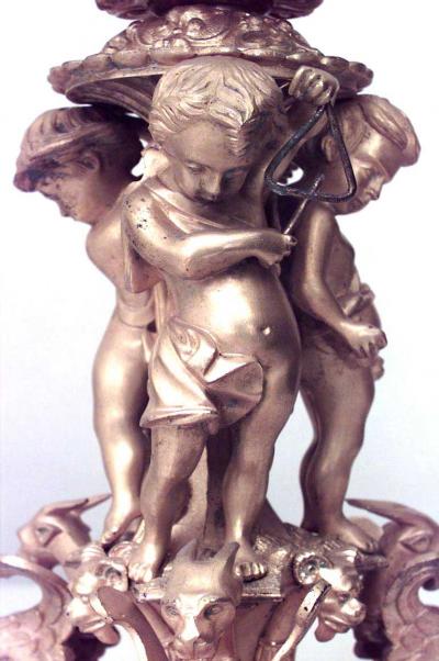 Pair of French Louis XV Bronze Dore 3 Tier Compotes