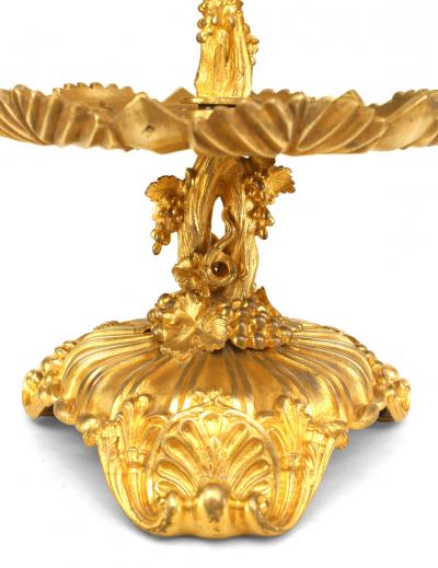 Pair of French Louis XV Bronze Dore 3 Tier Compotes
