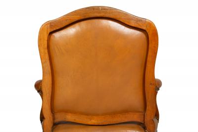 Pair of French Louis XV Carved Fauteuils Arm Chairs by Louis Cresson ca 1750