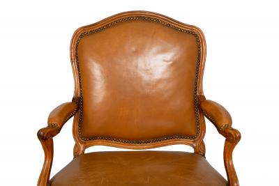Pair of French Louis XV Carved Fauteuils Arm Chairs by Louis Cresson ca 1750