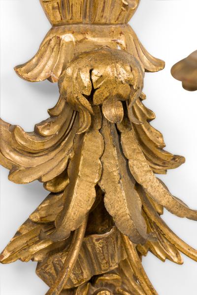 Pair of French Louis XV Giltwood Wall Sconce