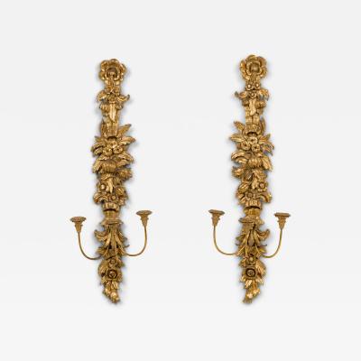 Pair of French Louis XV Giltwood Wall Sconce