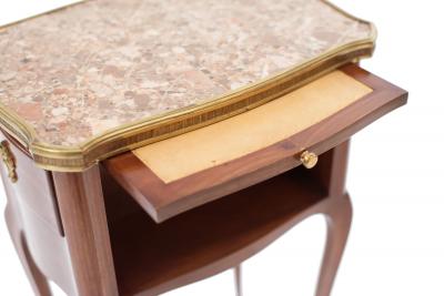 Pair of French Louis XV Marble End Tables