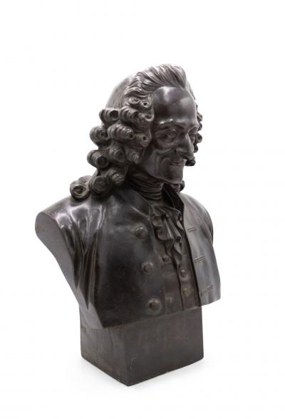 Pair of French Louis XV Metal Noblemen Busts