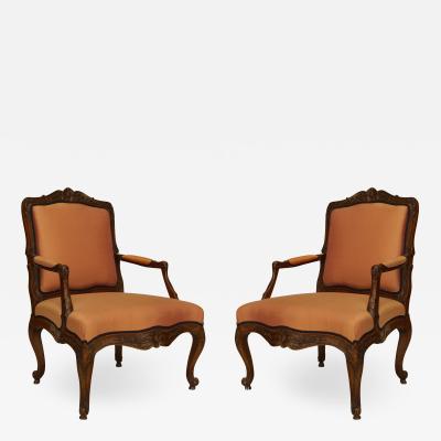 Pair of French Louis XV Pink Arm Chairs