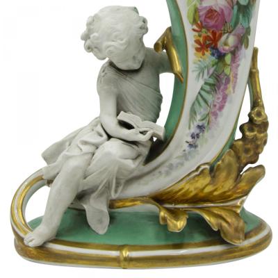 Pair of French Louis XV Porcelain Cornucopia Vases