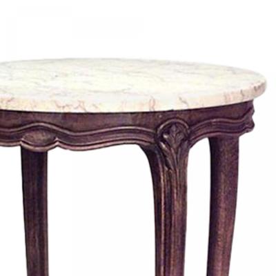 Pair of French Louis XV Small Walnut and Marble End Tables