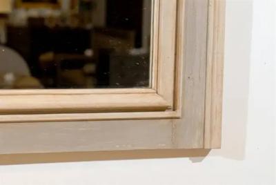 Pair of French Louis XV Style 1890s Painted Wood Horizontal Shell Carved Mirrors