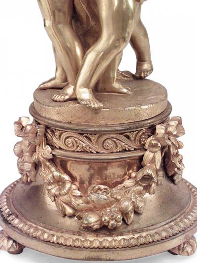 Pair of French Louis XV Style Bronze Dore Candelabras