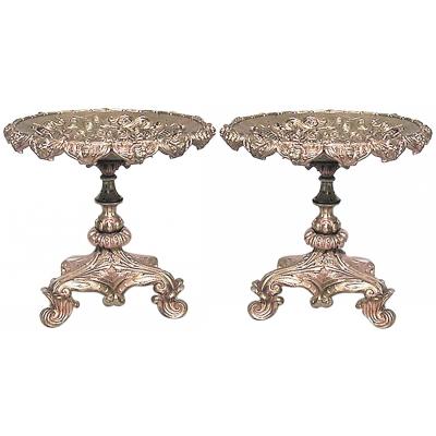 Pair of French Louis XV Style Bronze Dore Compotes