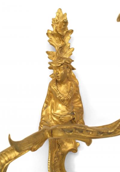 Pair of French Louis XV Style Bronze Wall Sconces